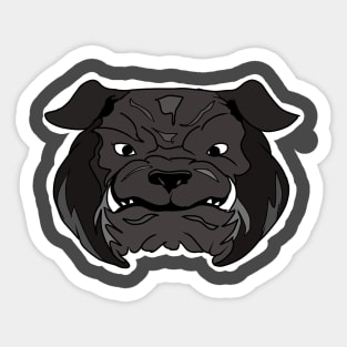 Angry Bulldog Face in Action Sticker